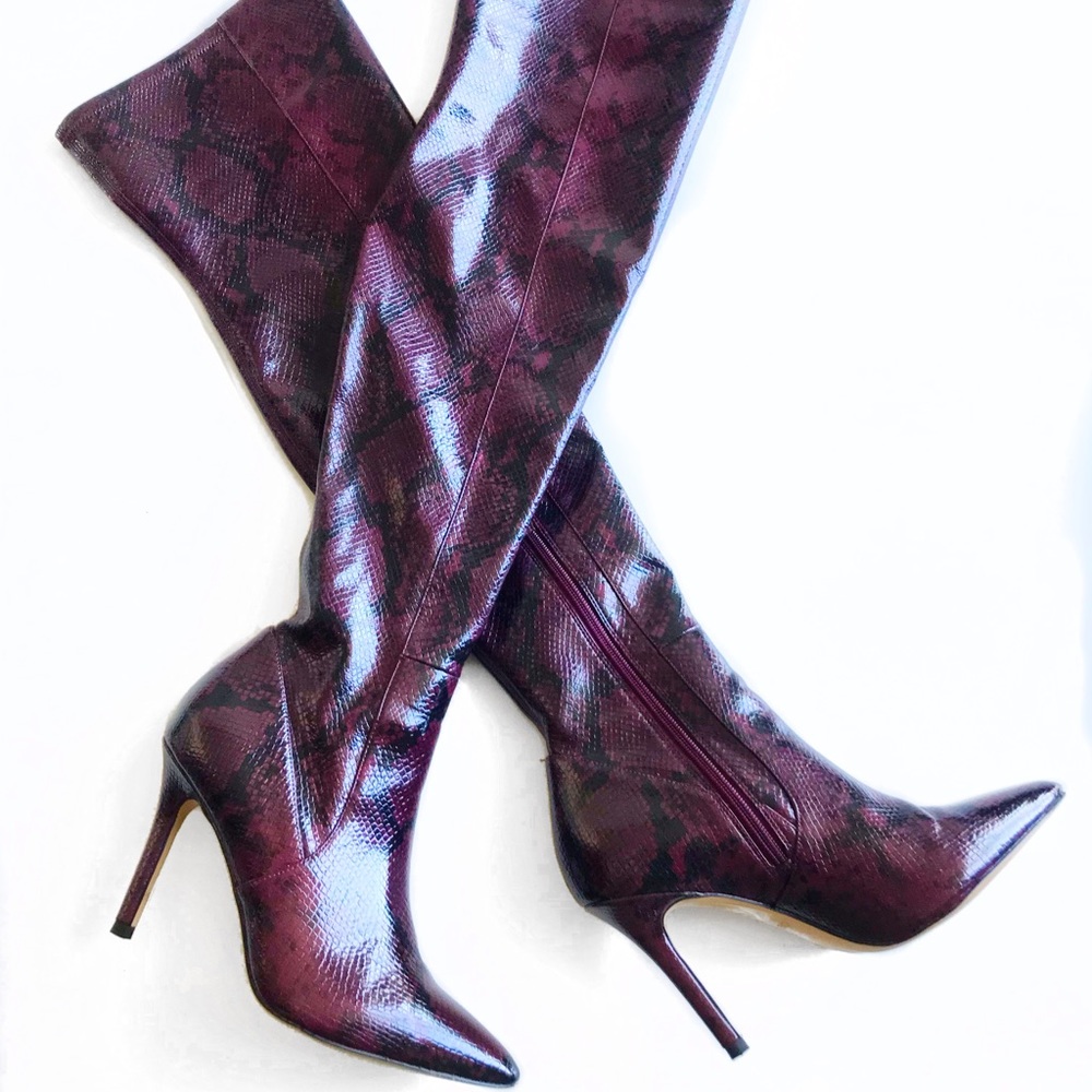 ALDO Snake Purple overknee boots